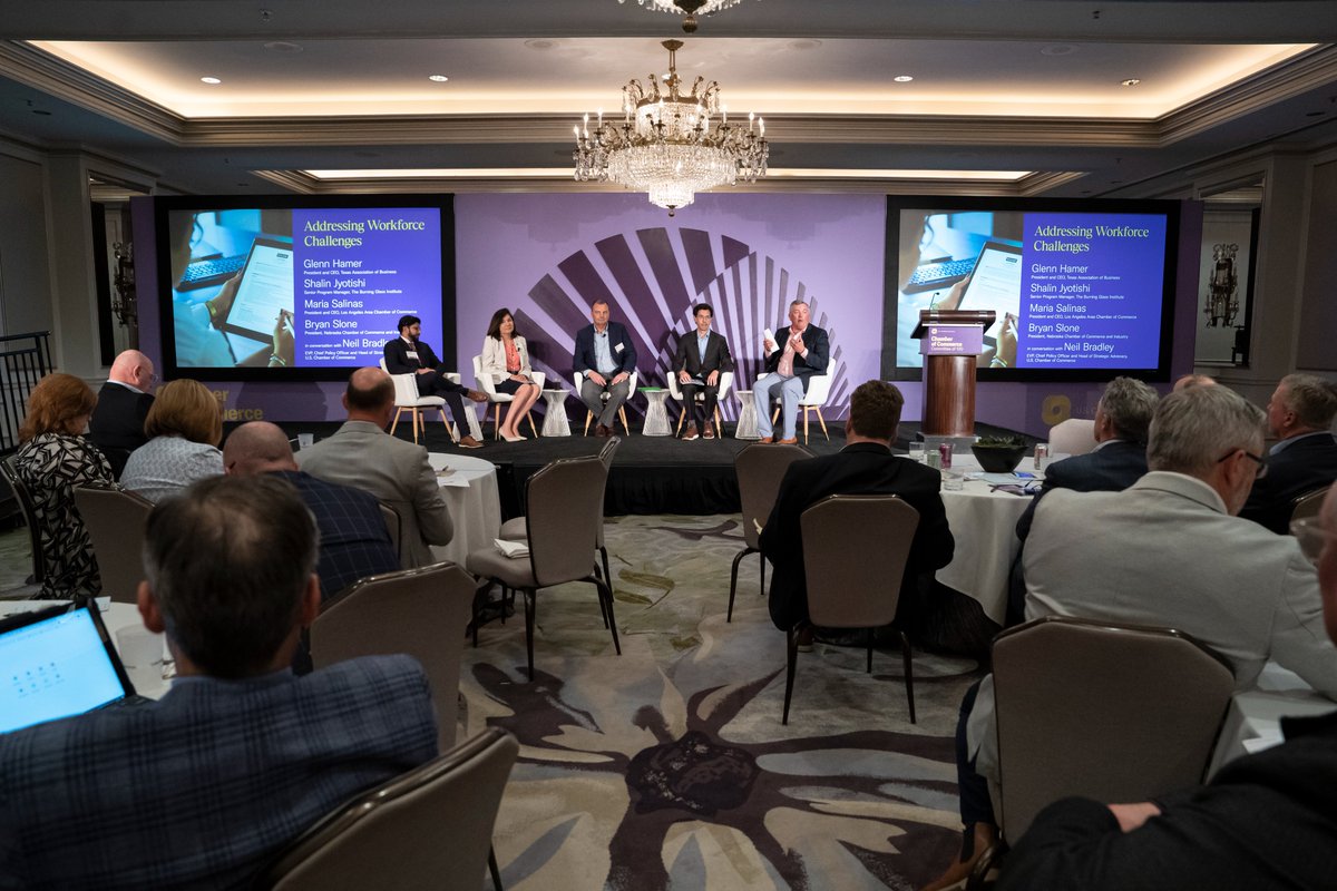 ShalinJyotishi's tweet image. Grateful to have had the opportunity to learn from the nation's #business &amp;amp; chamber of commerce leaders at the #CCC100 summit hosted by @USChamber in New Orleans.

Had the opportunity to share #data insights from @BrningGlsInst analysis around #workforce headwinds facing the US