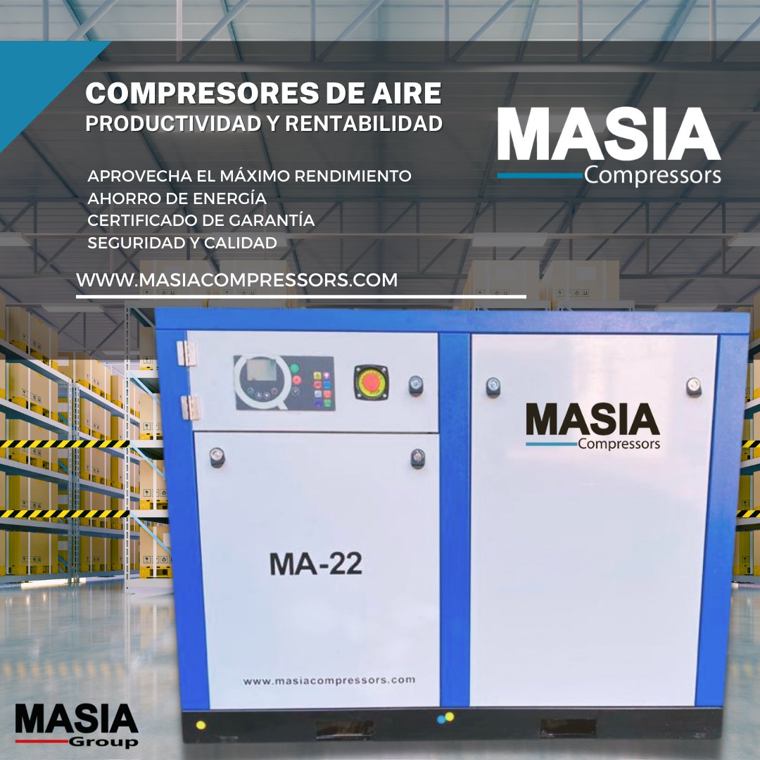 MasiaMexico's tweet image. #MasiaGroup Compresores de aire para la industria
Aprovecha El Máximo Rendimiento
Ahorro De Energía
Certificado De Garantía
Seguridad Y Calidad

#aircompressorservice #aircompressorparts #aircompressorsolutions