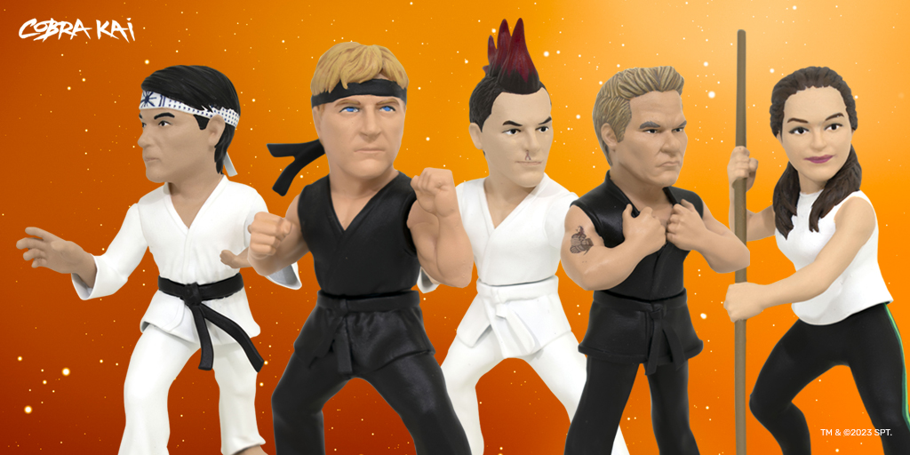 CollectDST's tweet photo. Strike hard with Kreese, Sam, Hawk, Jonny, and Daniel with these 3-inch DFormz! Now in stock at https://t.co/AYPrBnKfbs
#CobraKai #DanielLaRusso #JohnnyLawrence #DFormz #KarateKid #MiyagiDo #EagleFang #CollectDST https://t.co/l6yOAAFMjA