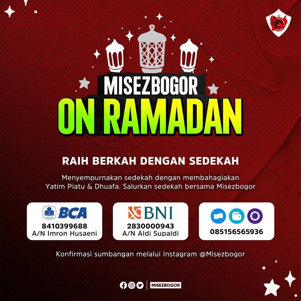 Marhaban yaa Ramadhan

Dalam kegiatan bulan ramadhan, MISezBogor mengadakan sebuah kegiatan "MISezBogor on Ramadhan" yaitu santunan anak yatim dan buka bersama di Majelis wilayah Bogor. 

Bagi teman-teman yang mau berdonasi bisa langsung menghubungi:
Aldi Supaldi - 085156565936