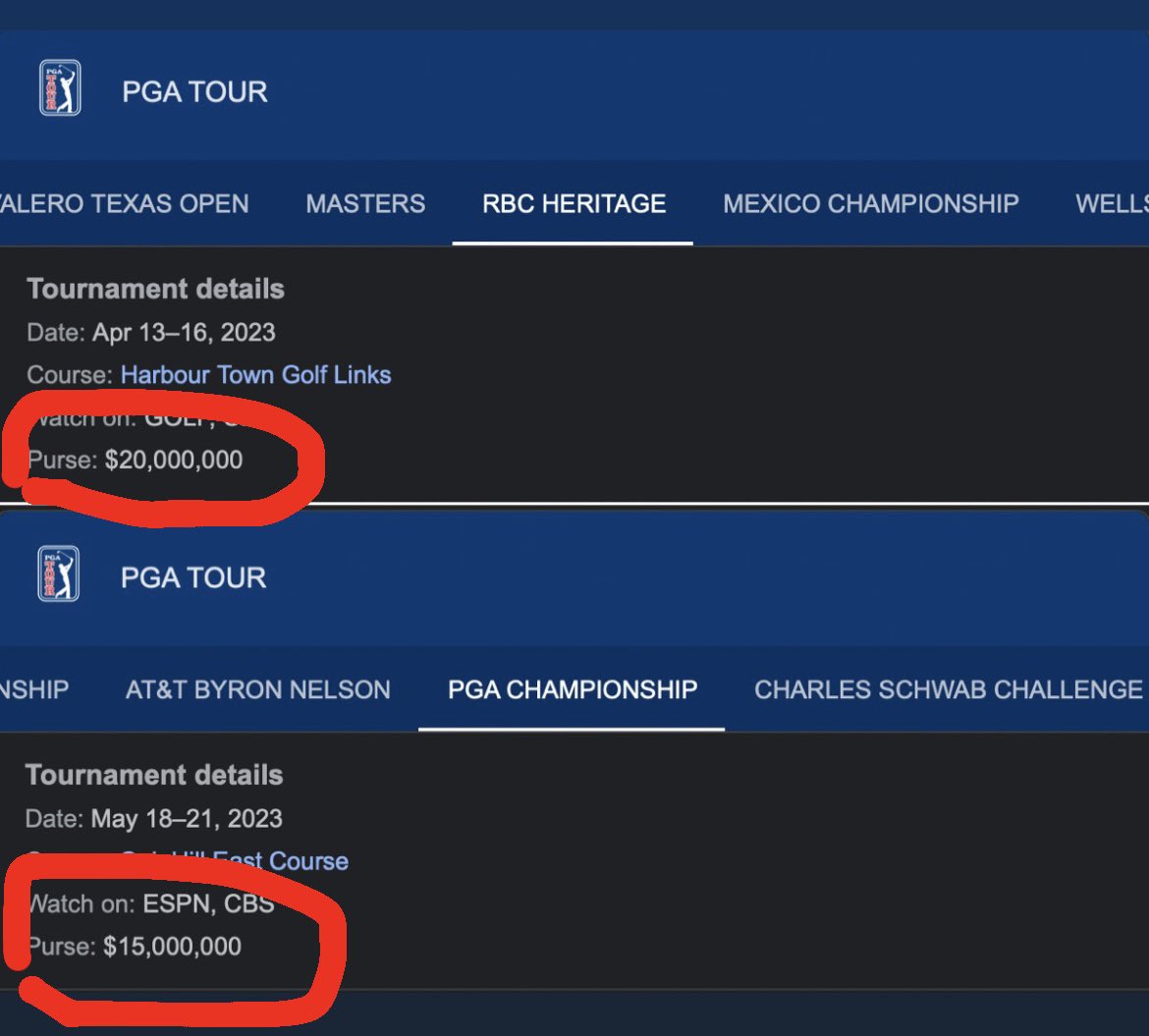 on Twitter "Can someone explain to me why the PGA