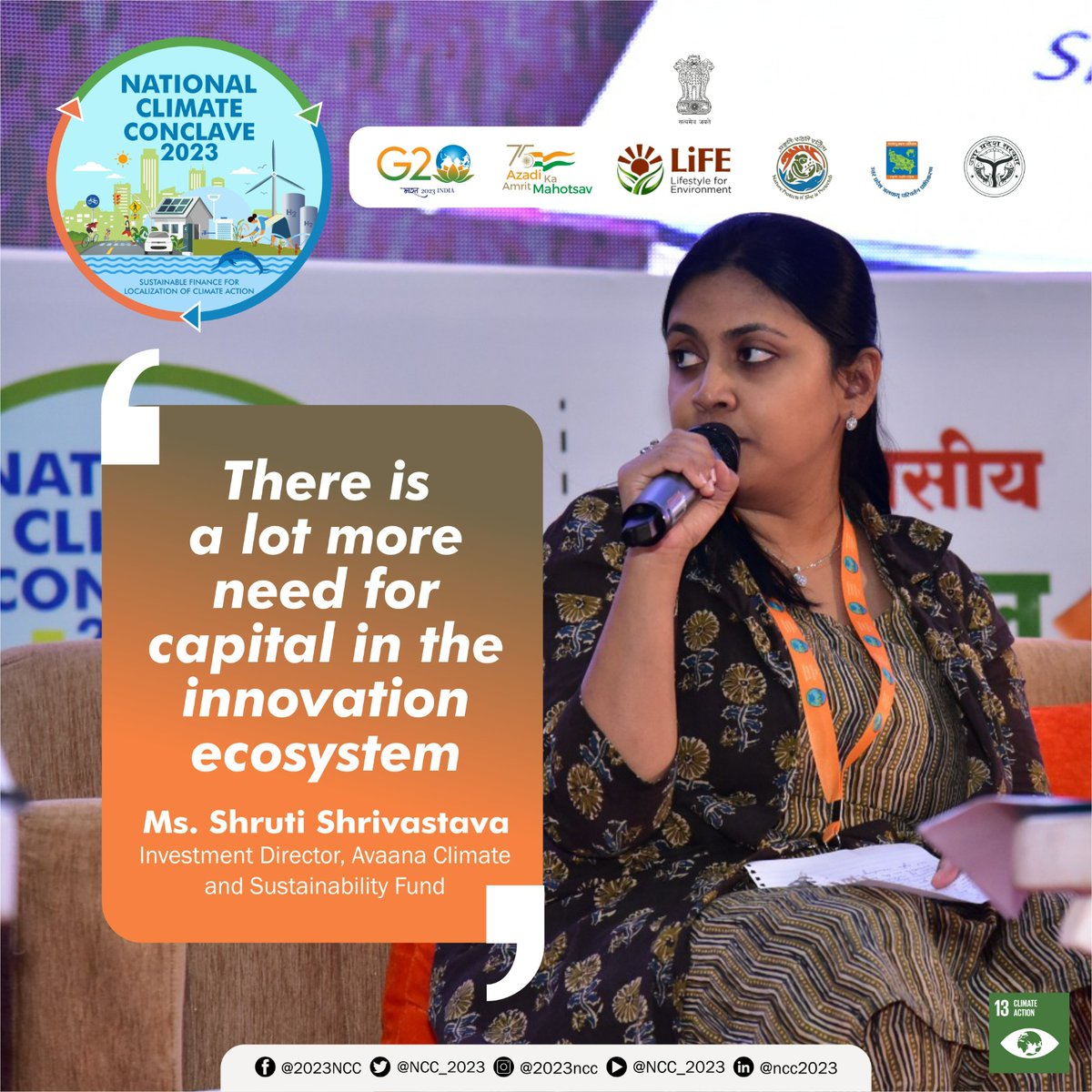 There is a lot more need for capital in the innovation ecosystem. Ms. Shruti Shrivastava, Investment Director, Avaana Climate and Sustainability Fund

#NCC2023
#LocalClimateAction
#ClimateSmartUP

@avaanacapital