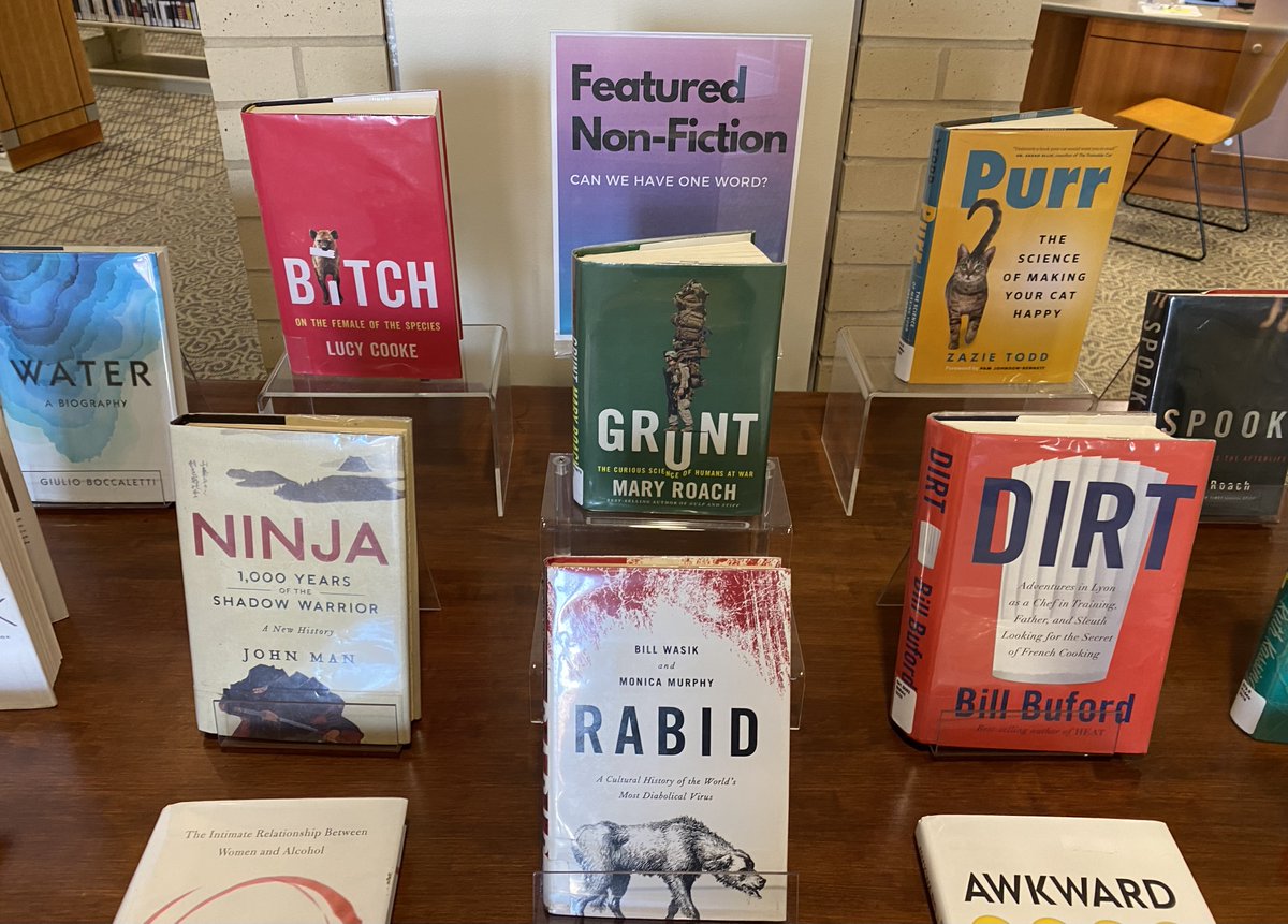 KentFreeLibrary's tweet photo. Can we have one word? Our non-fiction display for April keeps it simple, with some one word wonderful titles!
#bookrecommendations
#KentFreeLibrary https://t.co/7PtbGtVicj