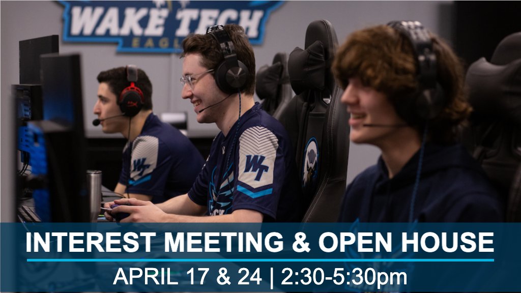 WakeTechEsports's tweet image. [NEWS] #WakeTech Esports is hosting an interest meeting and open house on April 17 &amp;amp; 24 for interested prospects for the 2023-24 academic year! Great opportunity to learn more about the Esports program.  Details in 🔗⬇️
waketechsports.com/x/9sl9f