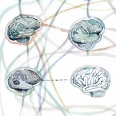 The heart of this painting shows one tenuous, broken line working to connect with the unique brain in the center, an Autistic brain.#asd #spectrum #autism #autismart #asdart #onthespectrum #onthespectrum #asdparenting #watercolor #specialneeds #different