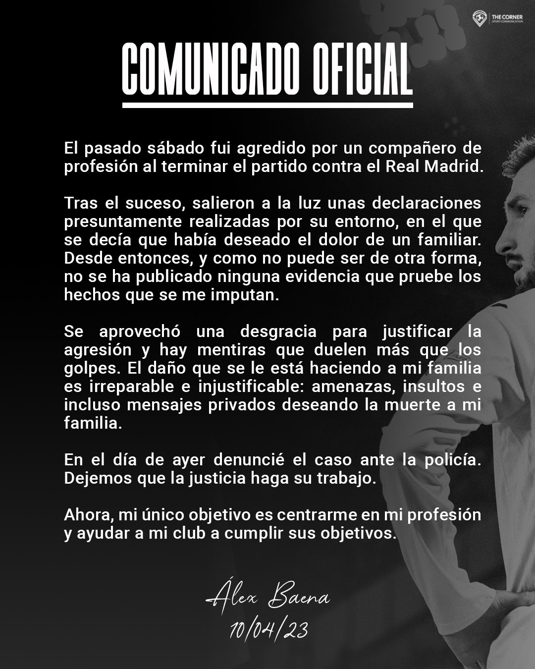 Setelah Alex Baena melaporkan Fede Valverde ke polisi, pemain Villarreal itu mengeluarkan pernyataan terbaru dan menyinggung adanya ancaman pembunuhan.