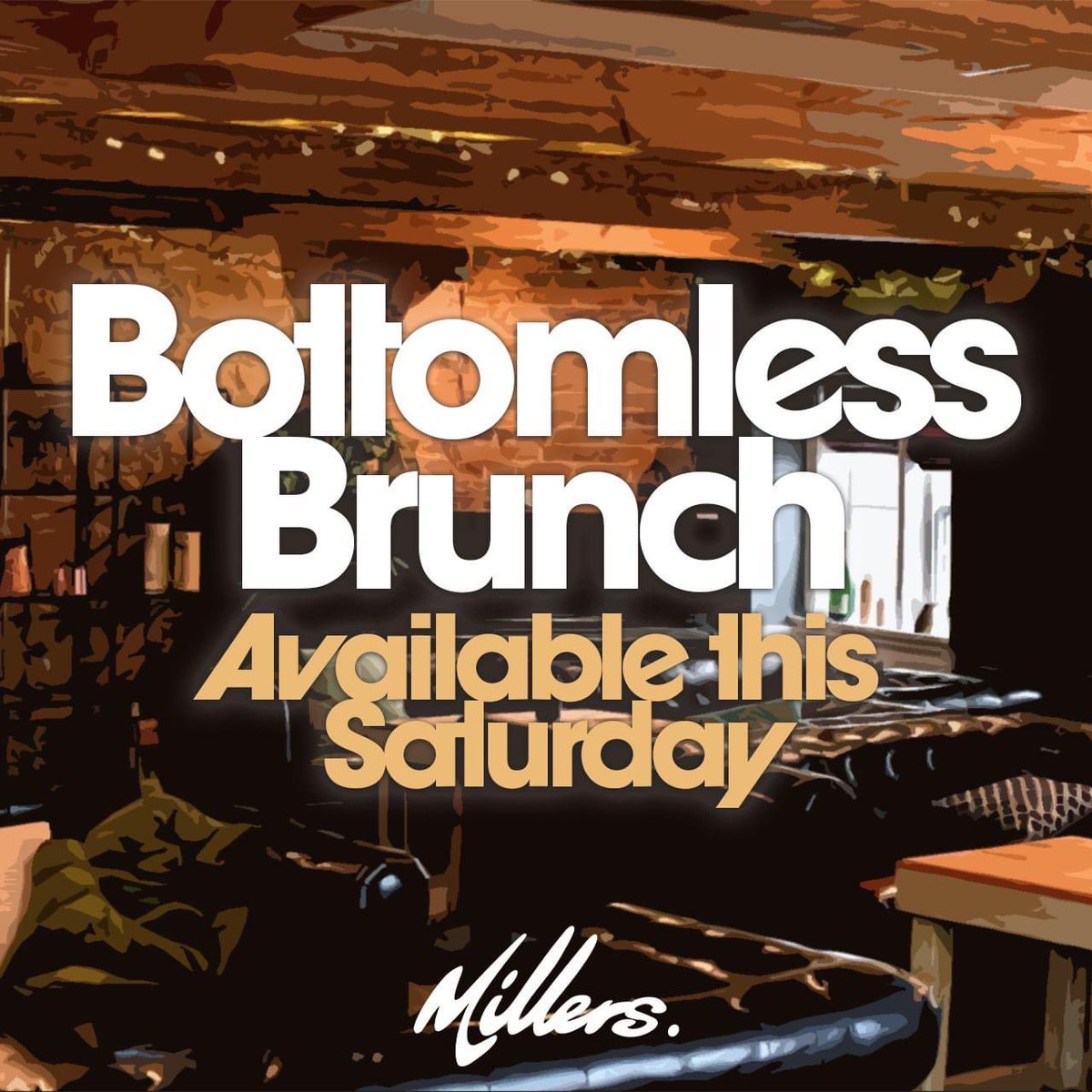 Bottomless Brunch launches this Saturday in The Lounge - our first floor cocktail bar! Book now by visiting the website themillersbar.co.uk 
.
.
.
.
#brighouse #bottomless #bottomlessbrunch #visitcalderdale #brighousebid