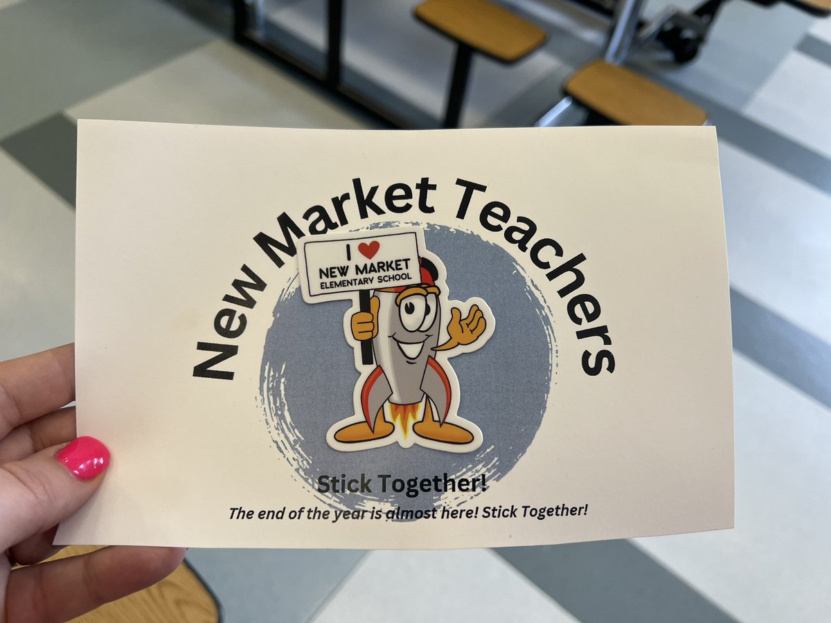 DMPrincipalGCSC's tweet image. Testing time is always a good time to remind my staff to stick together! I think they are going to love these New Market Stickers for their cups and computers!