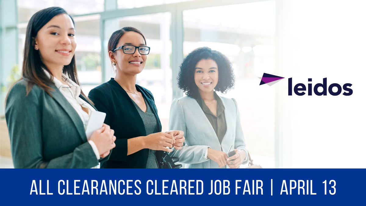 ClearedJobsNet's tweet image. Talk to @LeidosInc at the April 13 All Clearances #ClearedJobFair clearedjobs.net/job-fair-compa… #LinuxSystemAdmin #Machinist