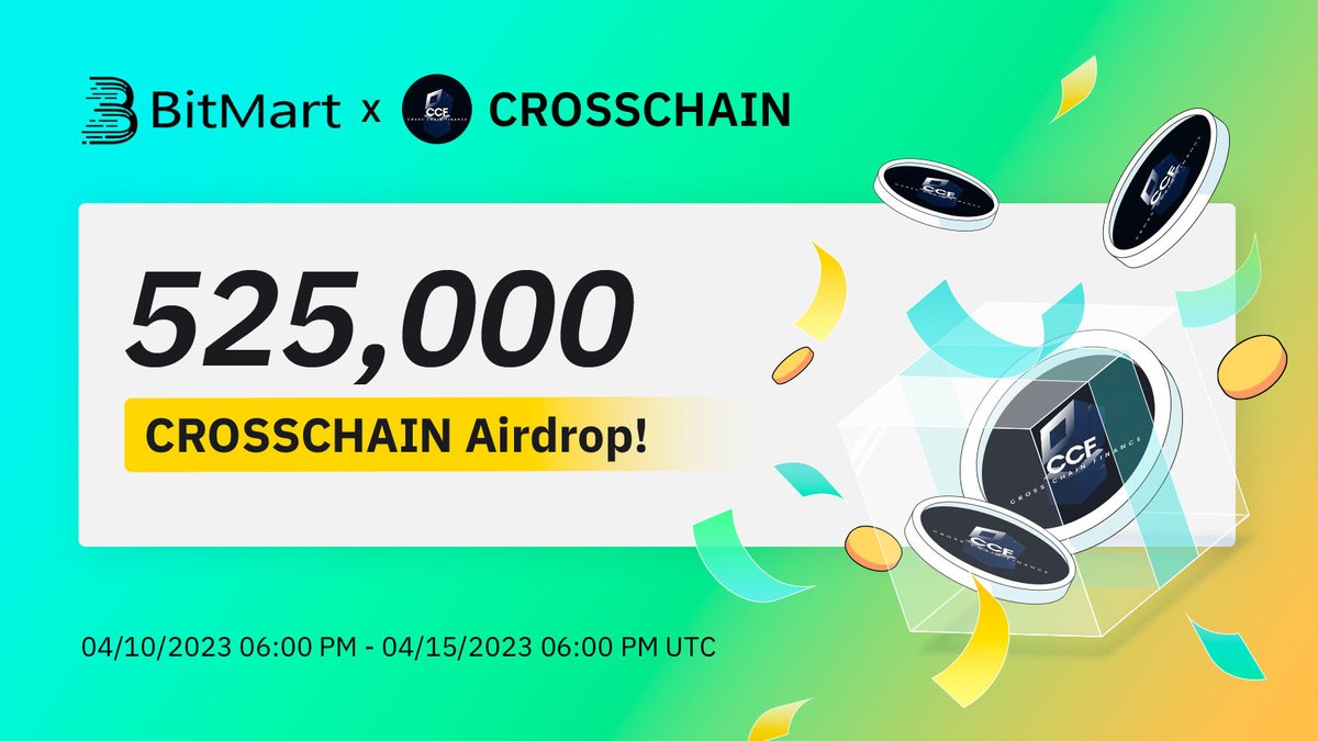 🚀To celebrate the primary listing for <a href="/Crosschain_fin/">Cross Chain Finance</a> join to win 525,000 CROSSCHAIN 💰💸

1⃣Follow <a href="/BitMartExchange/">BitMart</a> &amp; <a href="/Crosschain_fin/">Cross Chain Finance</a>
2⃣RT &amp; tag 3 frds
3⃣Join t.me/BitMartExchange 
4⃣Fill forms.gle/hmWQUbxXSM2mrs…
 
💎2000 lucky winners get 262.5 CROSSCHAIN each