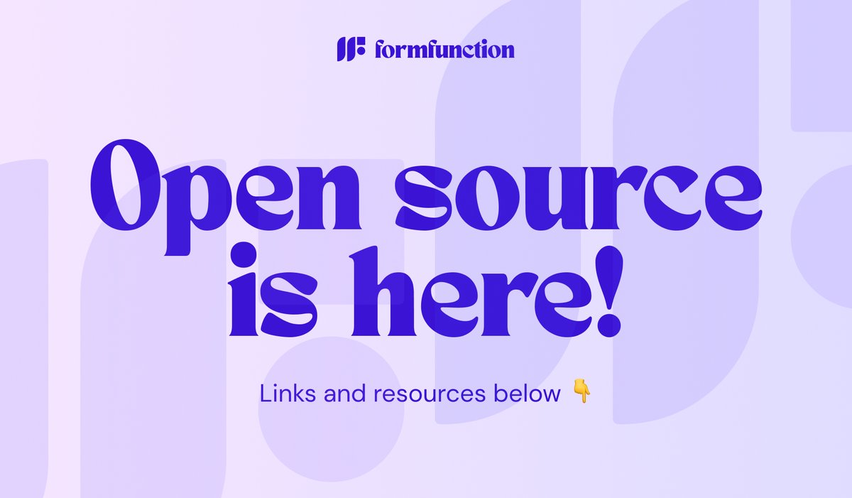 Today is the day! 🎉 We are fully open sourcing the code for Formfunction. This includes the code for our frontend, backend, and Solana programs. With this, it's possible to spin up a local instance of Formfunction in under 10 minutes!