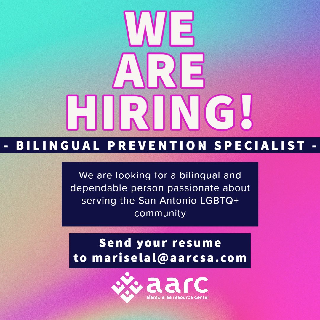 Join our team as a Prevention Specialist and help us create a safer, healthier community. 💫 LGBTQ+ people are encouraged to apply! DM us if you have any questions!