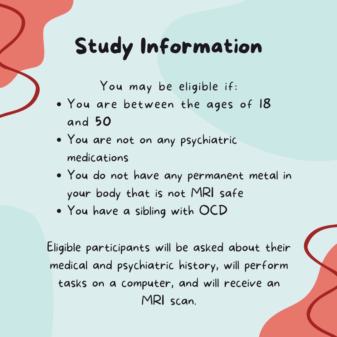 Happy National Siblings Day! We are looking for siblings of people with OCD to participate in a paid research study. This study will ONLY be available until the end of the month! If you're interested in  participating, please click the link in our bio and fill out the survey!
