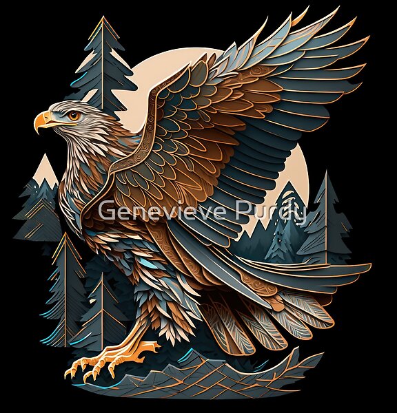 Tannaidhe's tweet image. Show your love for nature and freedom with our majestic #scrollwork #BaldEagle design. It’s a stunning paper cutout-inspired print that will make you soar. You can find it on a variety of products - #tshirts &amp;amp; more - at rdbl.co/3KJItd6 #PaperCutout #freedom #NatureLover