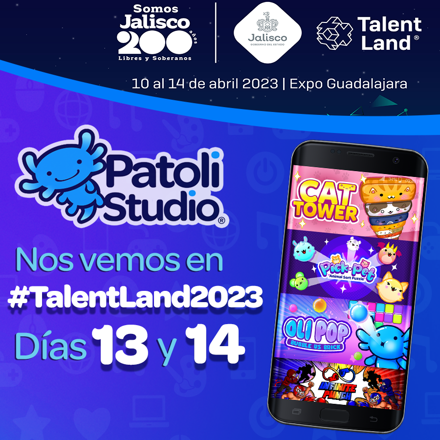 PatoliStudio's tweet photo. Nos vemos el 13 y 14 de Abril en  #TalentLand2023 🤖
Estaremos regalando códigos especiales para Cat Tower esos días! 🐱
-
#TalentLand
#Guadalajara #indiegame #Mexico #gamedeveloper @talentrepublic_ https://t.co/abHma1qz6c