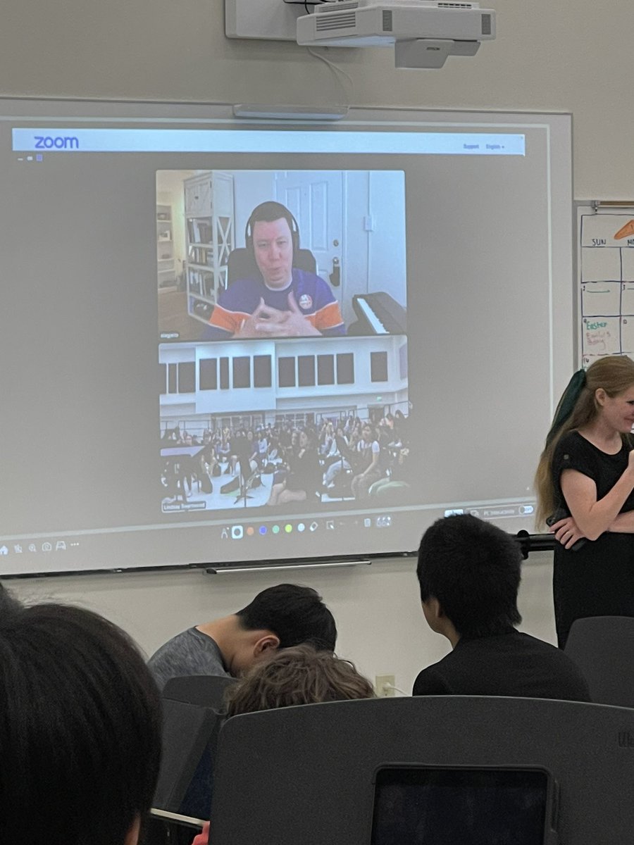 Very special Monday at FMHS Fine Arts! 
Jag Chorale and the Chamber Orchestra prepare to play “the City” from <a href="/ola/">Ola Okelola</a>.gjeilo ‘s Sunrise Mass for the last time at our Choir UIL contest this Thursday. Today, we had the opportunity to chat with the composer himself!