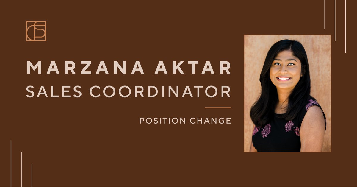 You have known and loved Marzana Aktar as our Showroom Manager, and we are thrilled to announce Marzana as our new Sales Coordinator! 

#NewPosition #LoveOurTeam