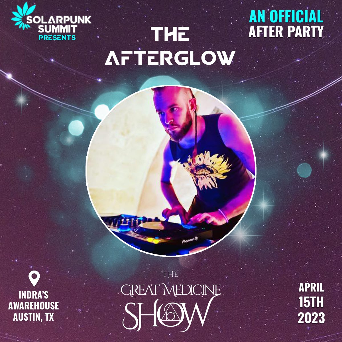 SolarpunkSummit's tweet photo. THIS SATURDAY join us at the Official After Party of Solarpunk Summit presents: Beauty Way w/ Poranguí at Indra's Awarehouse where we’ll be celebrating into the morning with epic live performances and offerings. Tickets and details here: https://t.co/X5PsV0Wste
#solarpunksummit https://t.co/kz5VCiI2TU