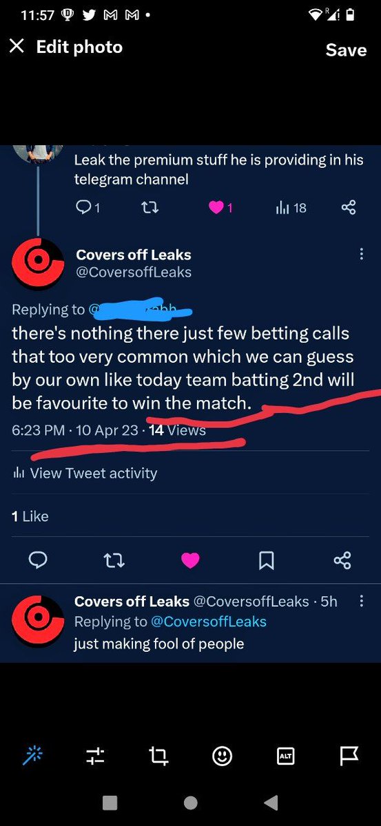 CoversoffLeaks's tweet image. Algappan flexing he predicted lsg to win as premium bonus that is total crap everyone knows team batting 2nd is favourite to win in Bengaluru even I predicted before him. #coversoff