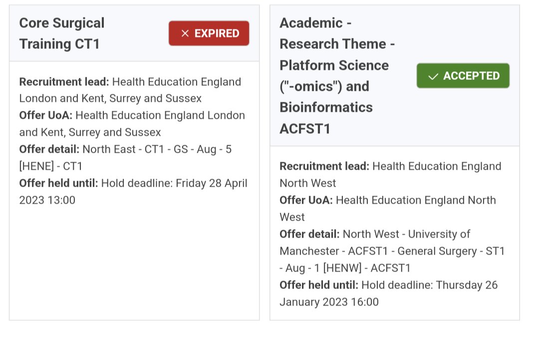 CST clinical benchmarking ✅

Looking forward to starting a <a href="/NIHRresearch/">National Institute for Health and Care Research</a> Academic Clinical Fellowship in General Surgery at <a href="/OfficialUoM/">The University of Manchester</a> <a href="/NHSHEE_NWest/">NHSE Workforce, Training and Education – NW</a>