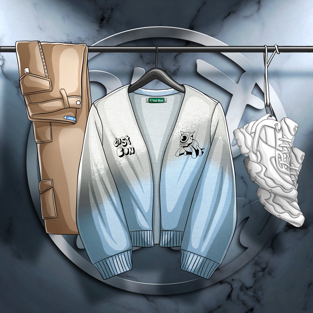 DegenToonz's tweet image. The Closet will introduce Fashion into Digital Wearables for PFPs⚡️

Tactical Pants &amp;amp; Lalo Cardigan by @cestbon 

Atlas Sneakers by @cultandrain