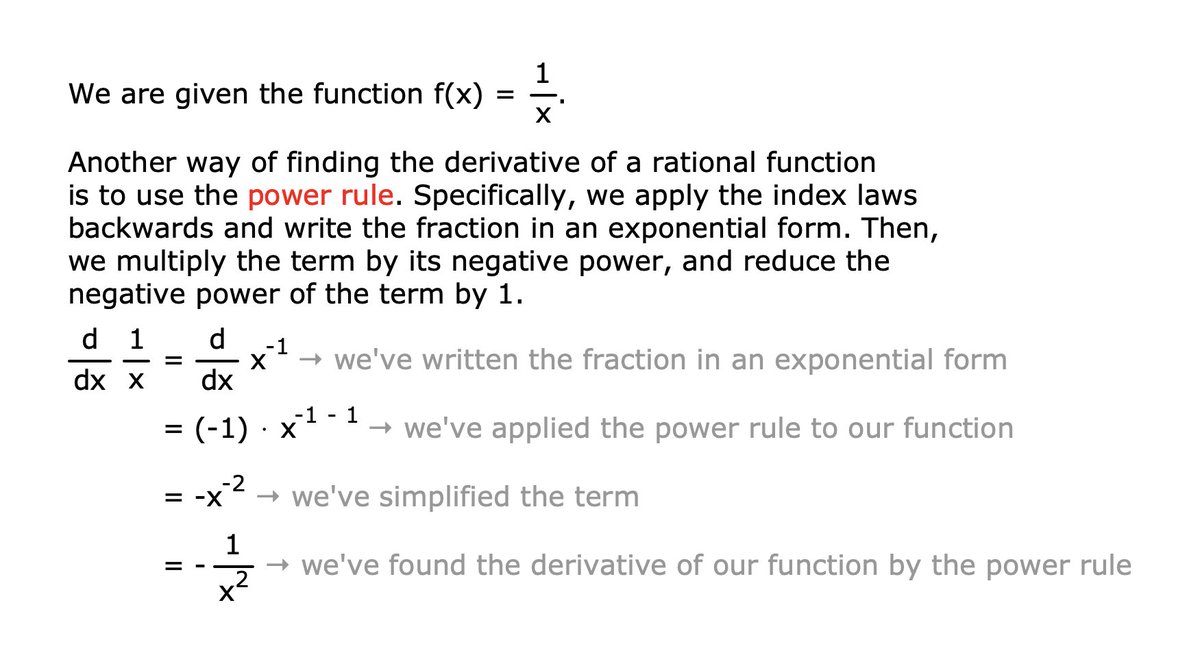 Sohcahtoa1609's tweet image. Finding the #derivative of a #rationalFunction by the #powerRule
Subscribe to my YouTube channel
youtube.com/@Sohcahtoa1609…
#maths
#calculus #differentialCalculus
#algebra #algebraicManipulation
#firstPrinciples #differentiation
#limits #derivatives
#functions
#derivativeRules