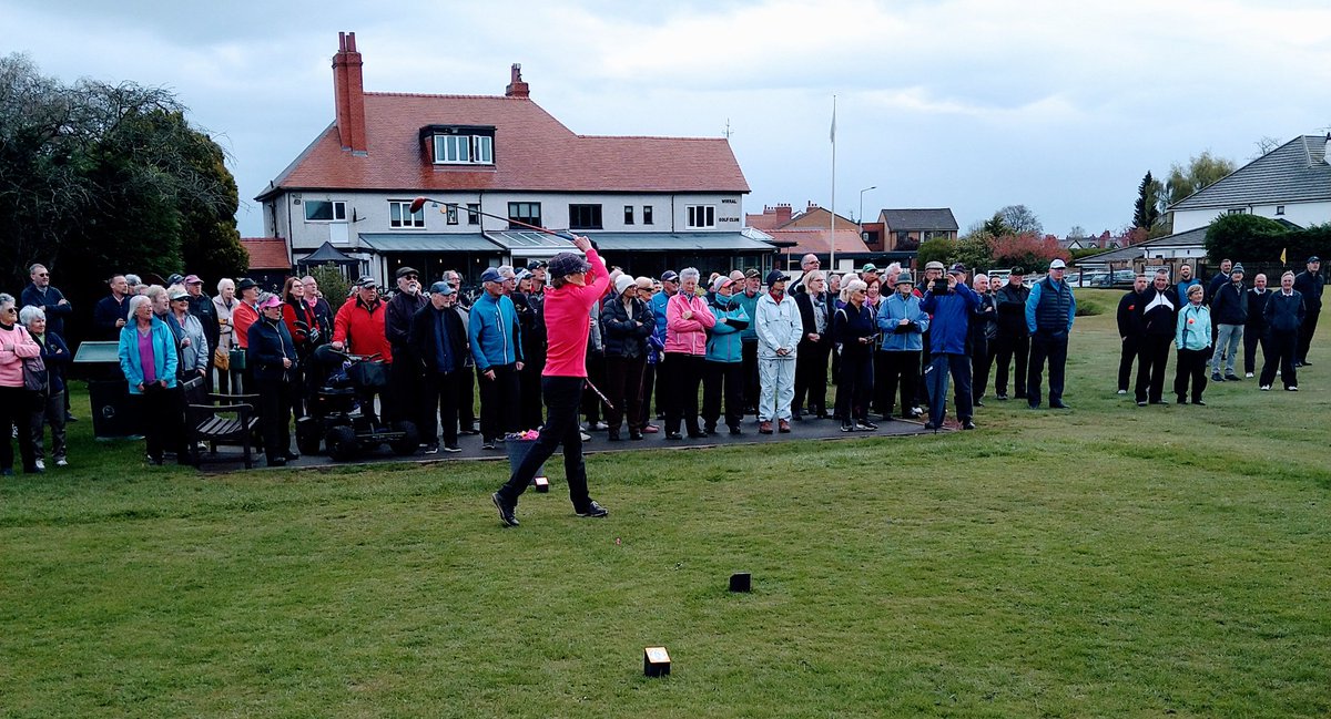 WirralGC's tweet photo. Wishing Captains Patti &amp; Roy an enjoyable &amp; memorable year ahead.
The weather was definitely against you today however lots of members &amp; friends turned up to wish you well. https://t.co/slygwG9xdJ