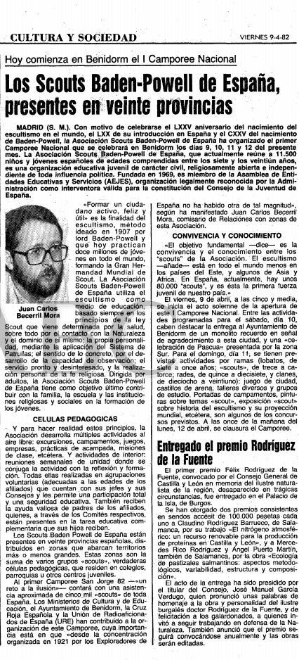 Año 1982 Juan Carlos Becerril Mora expone en #Diario_ABC nuestras grandes y numerosas actividades en ese gran año.
#scoutsbadenpowell