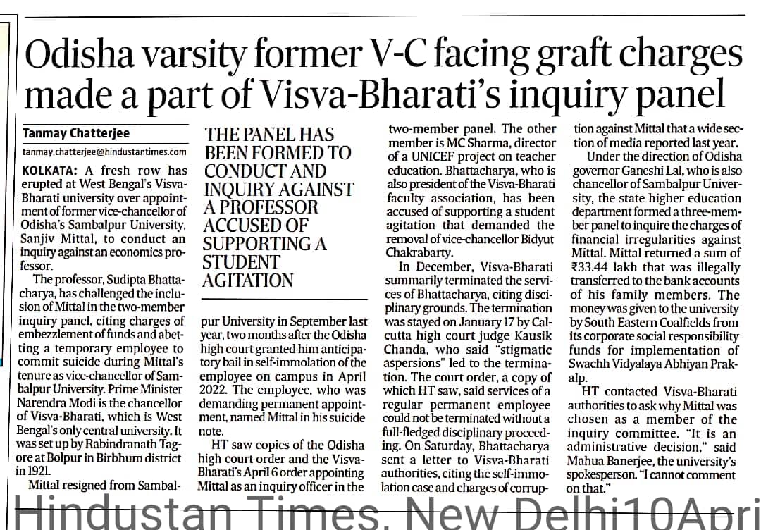 VBUfaculty's tweet photo. It takes one to know one
রতনে রতন চেনে
ठग जाने ठगकी भाषा
Bidyut Chakrabarty appoints Sanjiv Mittal ex VC, Sambalpur Univ for enquiry of charges against faculty members. Mittal, facing charges of abetting suicide of an employee, embezzlement of univ funds, resigned from his post https://t.co/41KNxMH4js