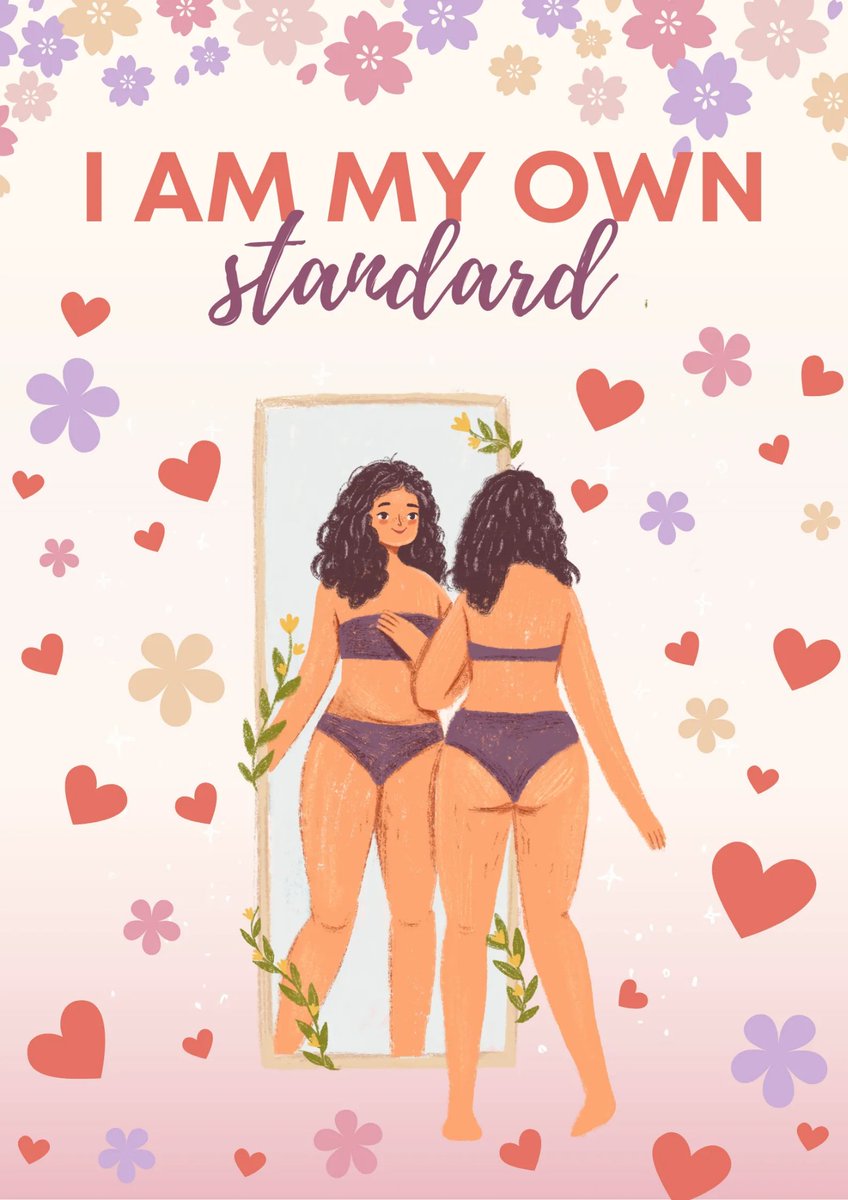 I AM MY OWN STANDARD

To all the girls that think you're fat because you're not size zero, you're beautiful one. It's society who's ugly.
#celebratemysize