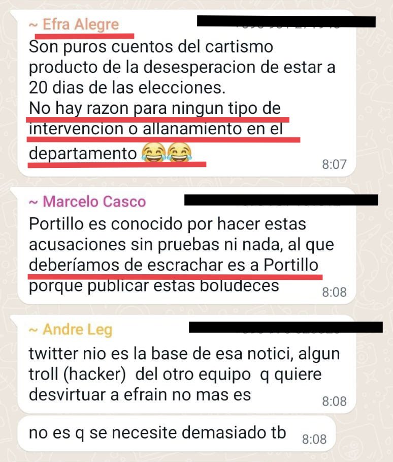🚨El hijo de Efraín les tranquiliza a sus vecinos del Edificio,donde estarían alojados los aprox 20 brasileños INFORMÁTICOS (ingresados ilegalmente al🇵🇾?),CONFIRMANDO que NO se allanará el lugar

Dan por un hecho la estadía de los mismos

Cuentan con la PROTECCIÓN de <a href="/MaritoAbdo/">Marito Abdo</a>?