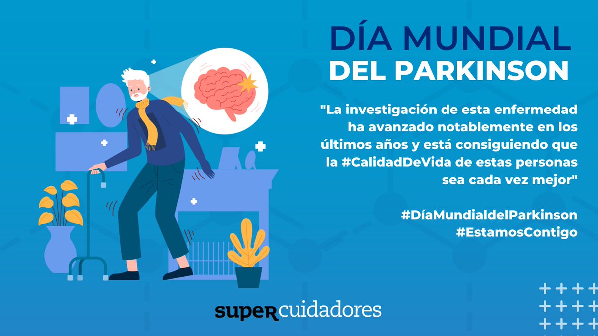 SUPERCUIDADORES's tweet photo. 🗓️ Nos unimos a la celebración del #DíaMundial del #Parkinson con la intención de difundir la realidad de esta #enfermedad y sensibilizar a la sociedad en general 🙌

#DíaMundialdelParkinson #EstamosContigo https://t.co/tGESrU0hVO
