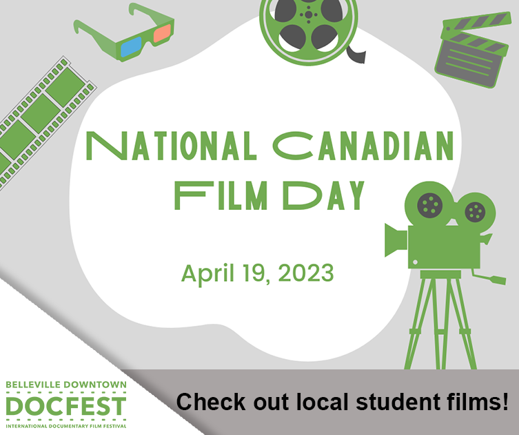 DowntownDocFest's tweet photo. Happy National Canadian Film Day! #CanFilmDay is a massive, one-day, coast-to-coast-to-coast celebration of Canadian cinema. Check out the @LoyalistCollege student films from DocFest 2023. https://t.co/R5B4DINAkF https://t.co/Yg8p1x3vIH