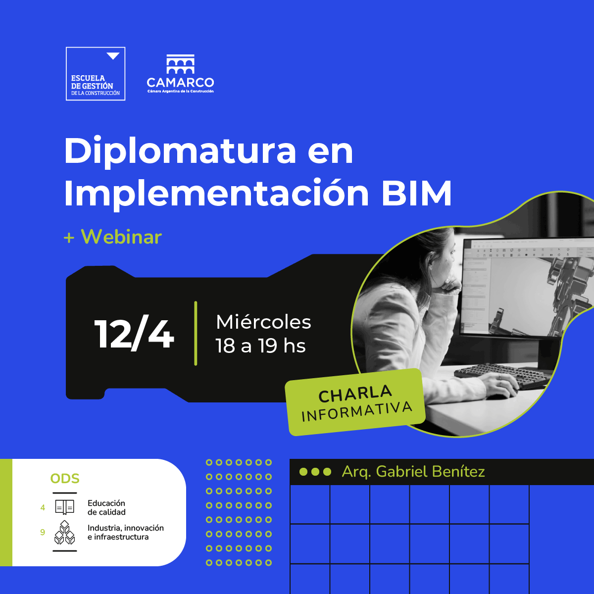 Conoce todo sobre nuestra Diplomatura BIM. Si tenés una empresa y estás pensando en una implementación seria de BIM ¡vení a conocer las ventajas de esta propuesta integral!  

📅 ¿Cuándo? El miércoles 12 de abril de 18 a 19 hs 
📍 Más informacion en bit.ly/3SOnIzk