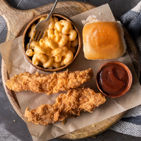 cowboychicken's tweet photo. Order something you know the kids will enjoy. Each crispy tenders kids meal comes with two tenders, one side, a roll, sauce and a drink for $6. https://t.co/3yvqFcPZHB
