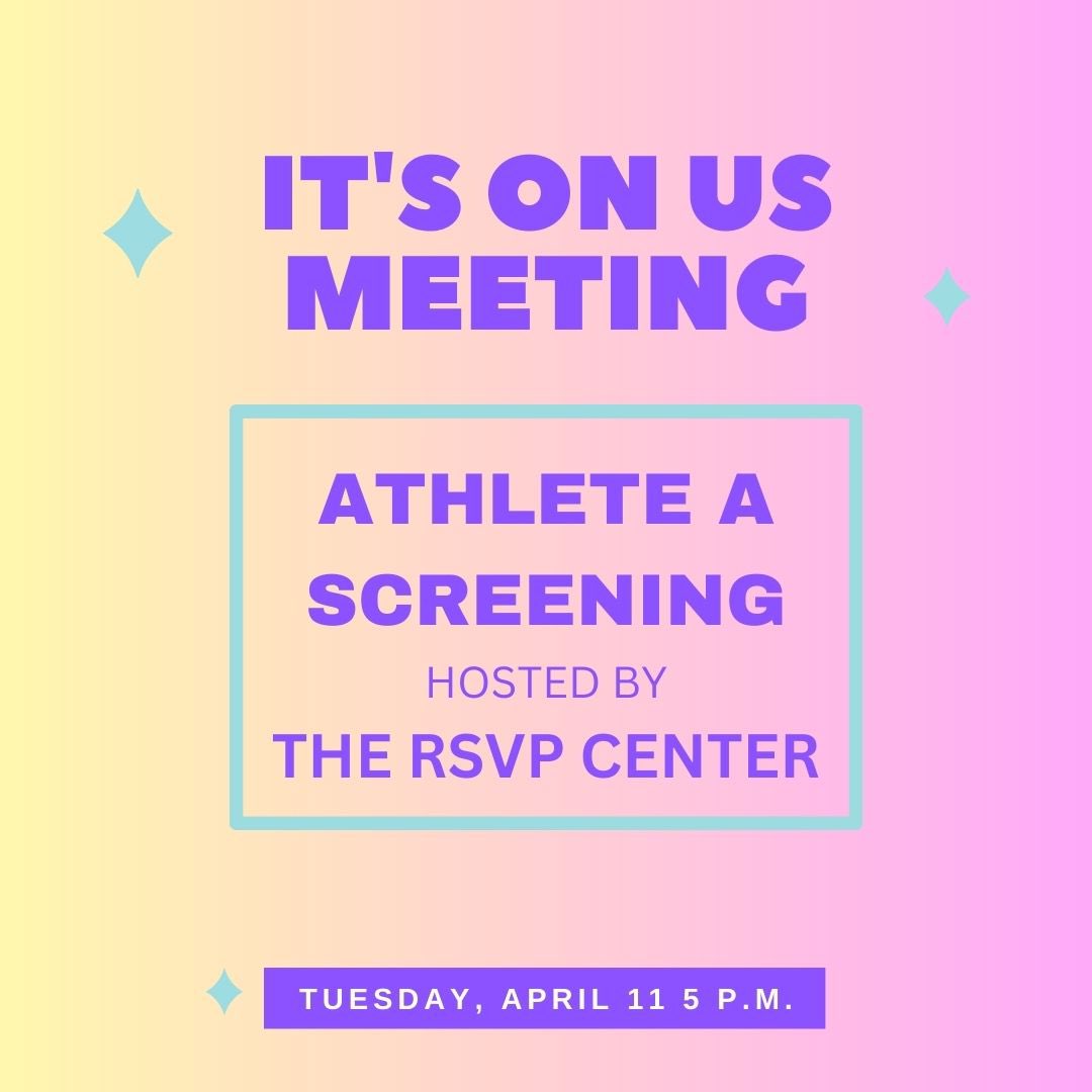 For our membership meeting this week, we will attend the screening of <a href="/athleteafilm/">Athlete A Film</a> being hosted by the RSVP Center tomorrow! It starts at 5 p.m. - bring your friends! 

#sexualassaultawarenessmonth #itsonus #mizzou