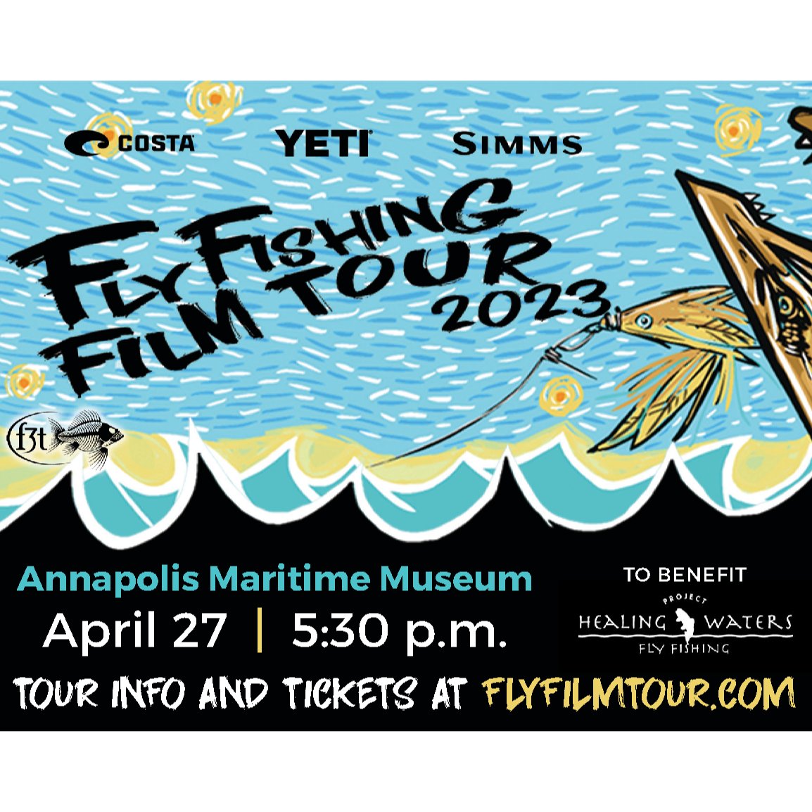 Join us at the Annapolis Maritime Museum for the 17th Annual Fly Fishing Film Tour! Doors open at 5:30 p.m. with great food, local beer, free merch, and fun prizes, and the show begins at 7 p.m.

flyfilmtour.myeventscenter.com/event/F3t-Ches…
