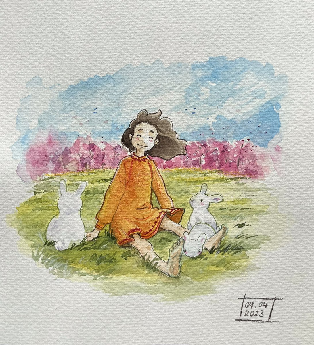 TalesofRabbit's tweet photo. Papiertest und gleich mal für ein Frühjahr/ Osterthema genutzt . Es ist nie zu spät für ein Hasenmotiv 😊 #watercolorpainting #watercolor  #bunny #spring #Easter https://t.co/4JeA9rQaf4