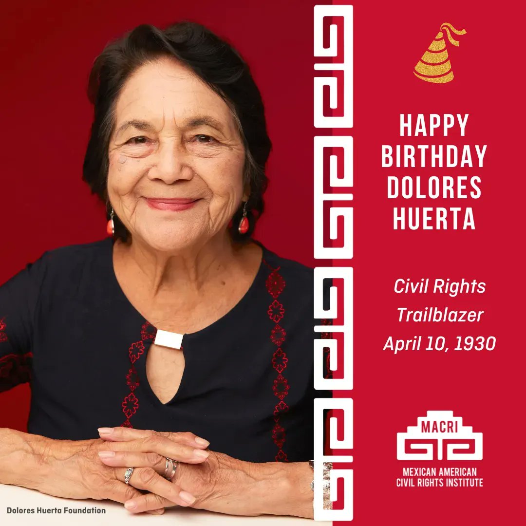 Happy birthday to Dolores Huerta, born #OTD in 1930. A prominent labor leader, she is best known for co-founding the National Farm Workers Association with César Chavez. She received the Eleanor Roosevelt Human Rights Award in 1998 & the Presidential Medal of Freedom in 2012.