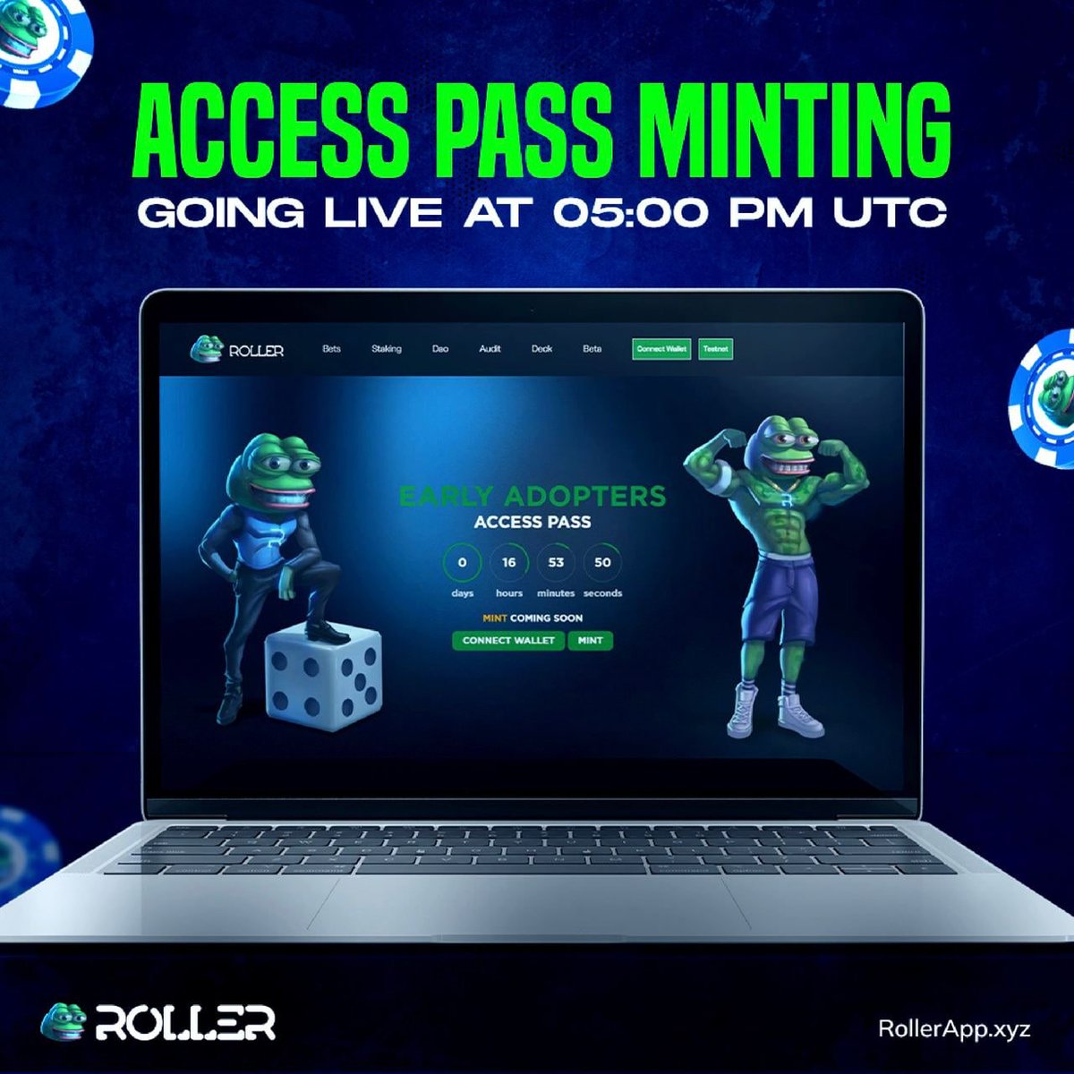 roller_app's tweet image. Frogsters🐸, it's time to get ready! 

Our Early Adopters Pass mint is going live today! 

Join us in our TG group for details.
Limited quantities are available, so keep your eyes open and don't miss out!

mint.rollerapp.xyz

#ARB #Arbitrum #ArbitrumToken #EarlyAdoptersPass