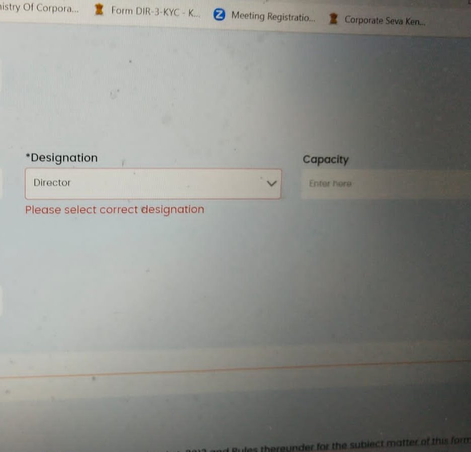 MeghaMehtaa's tweet photo. @HelpdeskMCA21V3 @suchetadalal @LTIMindtreeOFCL @nsitharaman @nsitharamanoffc How to resolve this issue on FORM INC 28? Please see the screenshot. This is the error message that comes despite having selected the correct designation and have tried all designations!!!! It's frustrating have tried a 100 times! https://t.co/DYCdbfeN1v