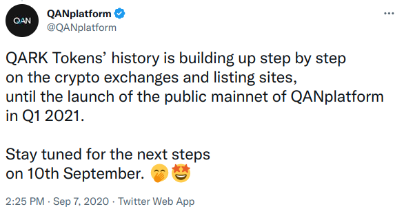 More $QANX wishful thinking. Mainnet beta in 2023? Not with their track record.