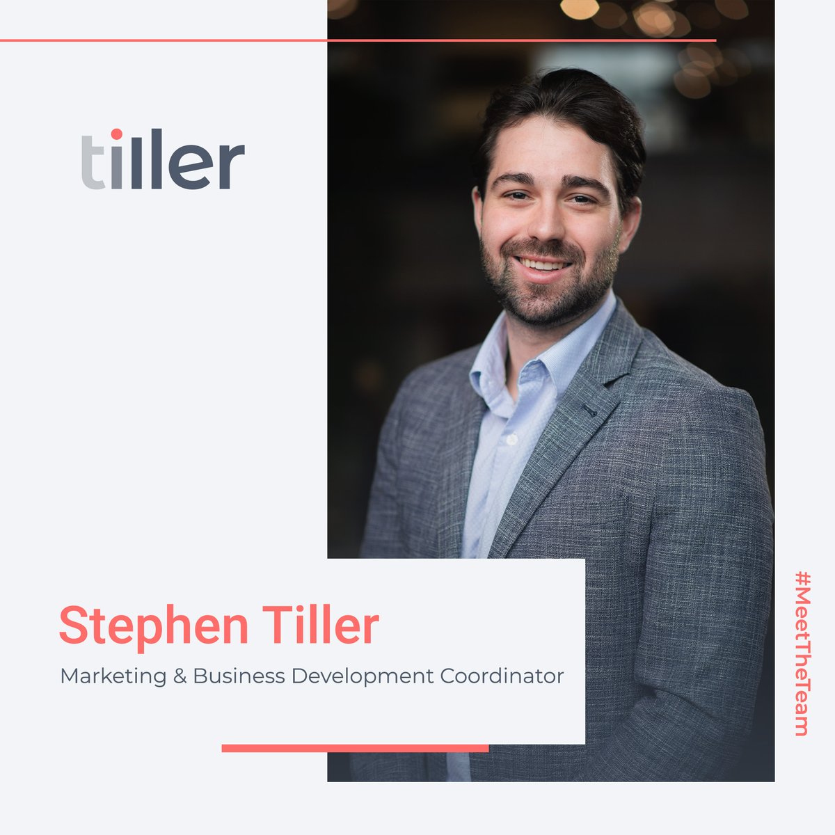 TillerEng's tweet photo. It's #MeetTheTeam Monday! 

Everyone meet Stephen Tiller, our Marketing &amp; Business Development Coordinator at Tiller Engineering! 

Stephen manages business development strategies, proposal writing, marketing, and risk management at Tiller. 

#TillerEngineering https://t.co/NsPbdCqcX9