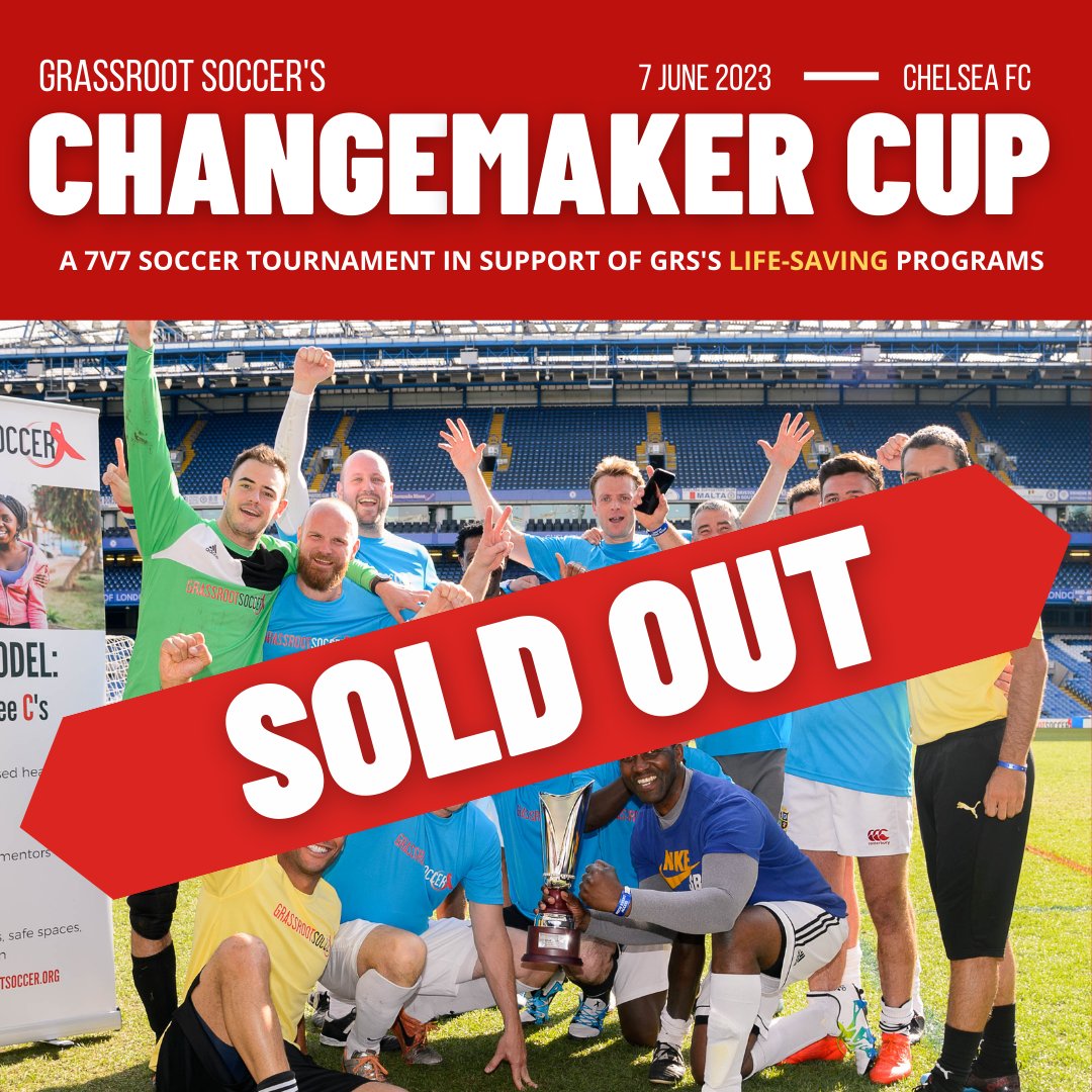 Team entry for the 2023 Grassroot Soccer Changemaker Cup on June 7 at <a href="/ChelseaFC/">Chelsea FC</a> is now SOLD OUT!

To learn about ways to sponsor the Cup, which raises funds for Grassroot Soccer's adolescent health programs, please contact events@grassrootsoccer.org!

grassrootsoccer.org/changemaker202…