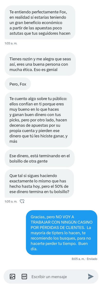 Los tipsters que NO viven de suscripciones, ni de pagos de casinos, ni de vender picks, les da una ventaja sobre el resto, ya que apuestan con menos presión, NO se arrastran por querer esa "suscripción mensual", o limosna del casino que anuncian, se concentran en estudiar picks