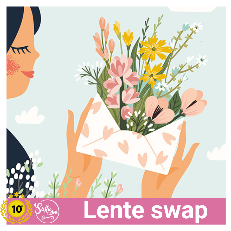 Doe je mee aan onze Feel good lente *swap?
WAT IS DE BEDOELING?
Een Feel good lente cadeautje door je brievenbus.
Maak een vrolijk, fris, lente cadeautje van €3,50 wat door de brievenbus kan en pak dit gezellig in.
MEEDOEN? Stuur een mail  naar info@suffetutten.nl 
#ruil #swap