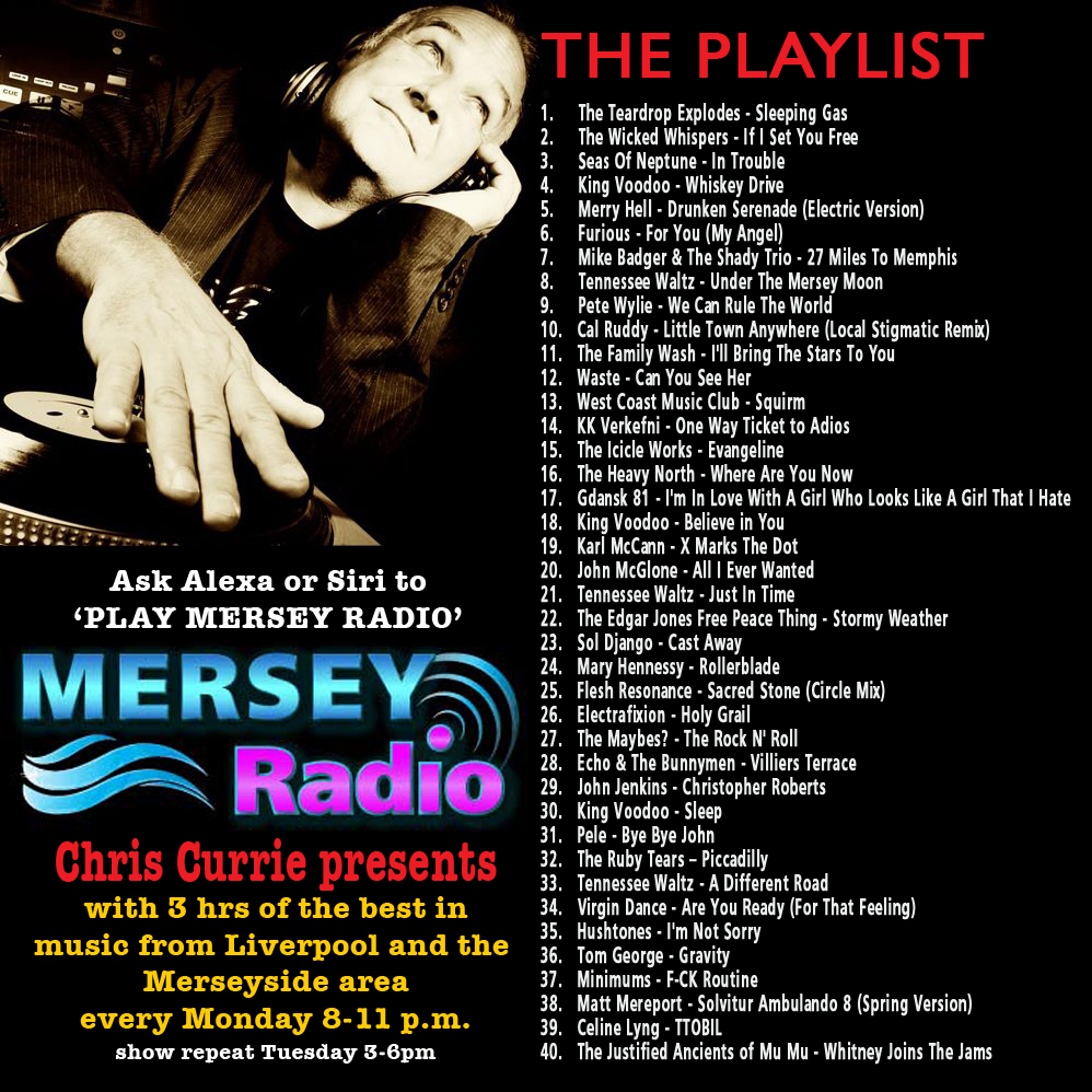 Chris Currie (@currieradioshow) on Twitter photo Tonight on <a href="/MerseyRadio/">Mersey Radio</a> 8-11pm - Chris Currie presents with Feat. Artists: <a href="/Kingvoodoo14/">Kingvoodoo</a> & Feat. Album: A DIFFERENT ROAD by <a href="/WaltzTennessee/">Tennessee Waltz</a> + 3hrs of Mersey musical delights <a href="/karlmccannmusic/">Karl McCann</a> <a href="/westernpromise1/">Western Promise</a> <a href="/ciaronbell/">Ciaron Bell</a> <a href="/sol_django/">Sol Django</a> @tonylongworth <a href="/JohnJenkins2020/">John Jenkins Music</a> <a href="/Hushtonesmusic/">Hushtones</a> Tonight on <a href="/MerseyRadio/">Mersey Radio</a> 8-11pm - Chris Currie presents with Feat. Artists: <a href="/Kingvoodoo14/">Kingvoodoo</a> & Feat. Album: A DIFFERENT ROAD by <a href="/WaltzTennessee/">Tennessee Waltz</a> + 3hrs of Mersey musical delights <a href="/karlmccannmusic/">Karl McCann</a> <a href="/westernpromise1/">Western Promise</a> <a href="/ciaronbell/">Ciaron Bell</a> <a href="/sol_django/">Sol Django</a> @tonylongworth <a href="/JohnJenkins2020/">John Jenkins Music</a> <a href="/Hushtonesmusic/">Hushtones</a>