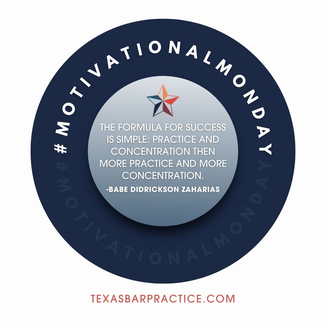TxBarPractice's tweet photo. Babe Didrickson Zaharias, Olympic gold medalist, professional golfer, and Texan, knew a lot about practice. Her work ethic and stamina are encompassed in this quotation . #lawyertalk #practice #texasbarpractice https://t.co/fVQxzuI99g