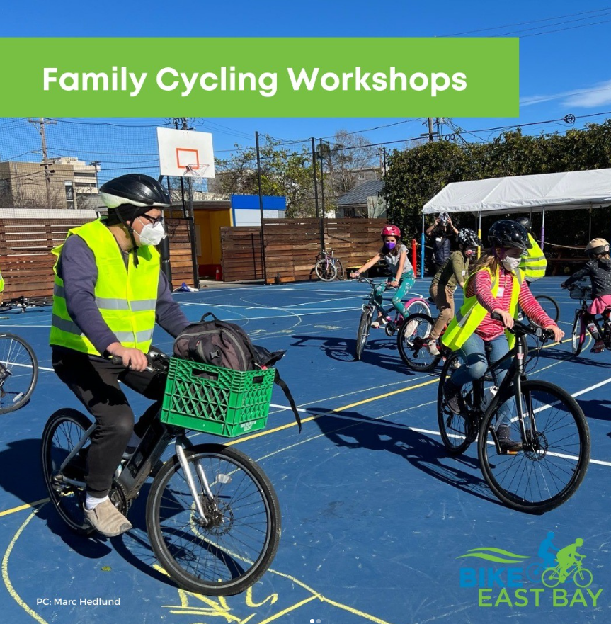 There's still some time to register and join @bikeeastbay's certified instructors for a day of fun games, safety drills, skills building, and a neighborhood ride this Sunday, April 16 from 10am-12:30pm! 🚲 Register at bit.ly/3SuPz7i