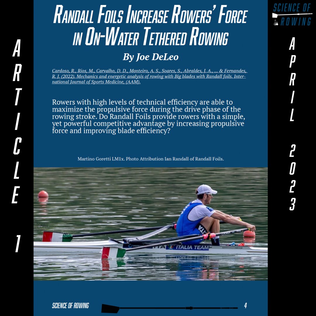 ScienceofRowing's tweet photo. Our first article review this month focuses on a study using the Big Blade with and without Randall Foils and examining the relationship in force characteristics during the drive phase. #rowing #sculling #randallfoil #bigblade #force #boatspeed https://t.co/aFtMgId9OM